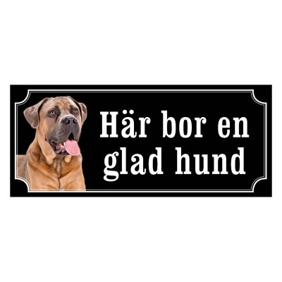 Cane corso brun gammaldags stil emaljskylt hund