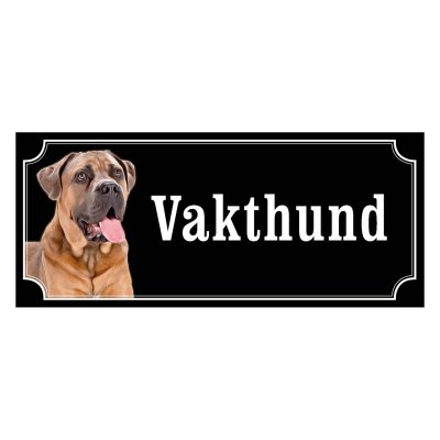 Cane corso brun gammaldags stil emaljskylt hund