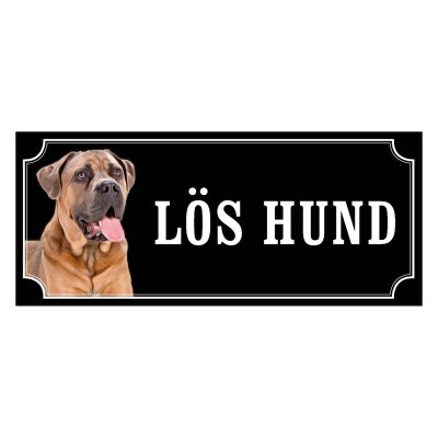 Cane corso brun gammaldags stil emaljskylt hund
