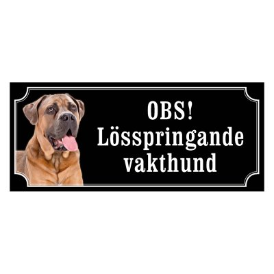 Cane corso brun gammaldags stil emaljskylt hund