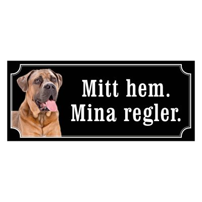 Cane corso brun gammaldags stil emaljskylt hund