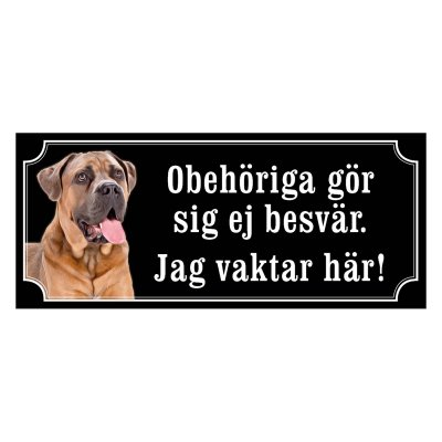 Cane corso brun gammaldags stil emaljskylt hund