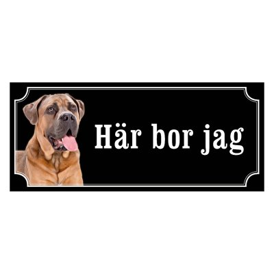 Cane corso brun gammaldags stil emaljskylt hund