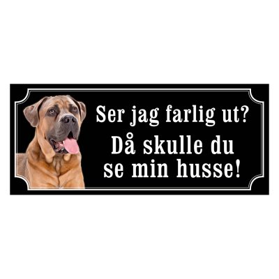 Cane corso brun gammaldags stil emaljskylt hund