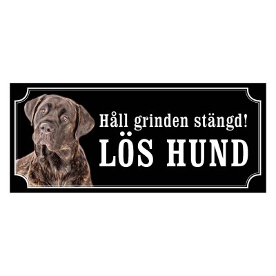 Cane corso brunröd gammaldags stil emaljskylt hund
