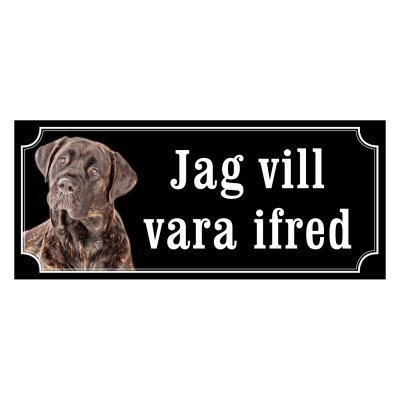 Cane corso brunröd gammaldags stil emaljskylt hund