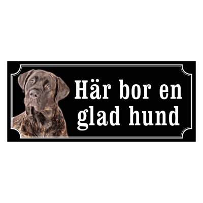 Cane corso brunröd gammaldags stil emaljskylt hund