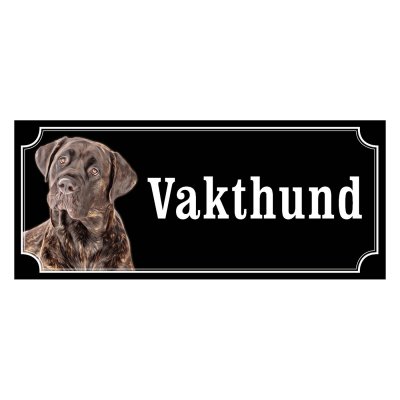Cane corso brunröd gammaldags stil emaljskylt hund