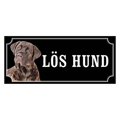 Cane corso brunröd gammaldags stil emaljskylt hund