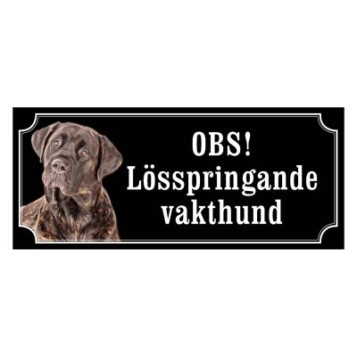 Cane corso brunröd gammaldags stil emaljskylt hund