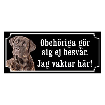 Cane corso brunröd gammaldags stil emaljskylt hund