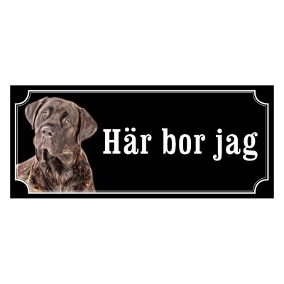 Cane corso brunröd gammaldags stil emaljskylt hund
