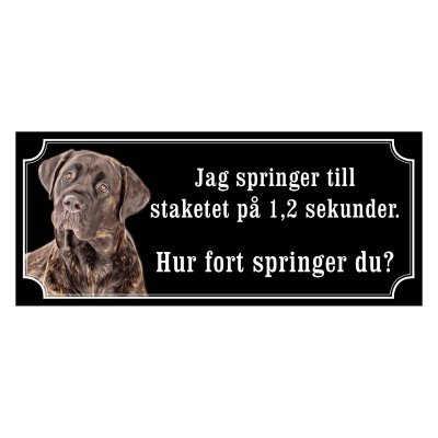 Cane corso brunröd gammaldags stil emaljskylt hund