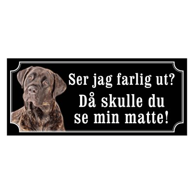 Cane corso brunröd gammaldags stil emaljskylt hundCane corso brunröd gammaldags stil emaljskylt hund