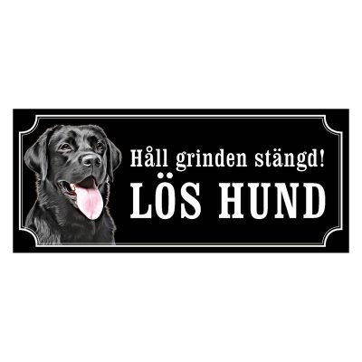 Labrador svart gammaldags stil emaljskylt hund