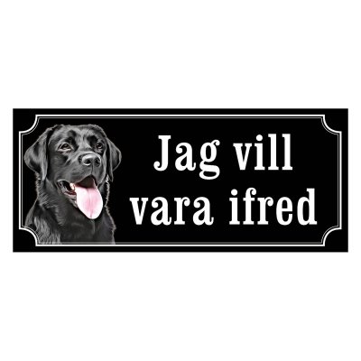 Labrador svart gammaldags stil emaljskylt hund