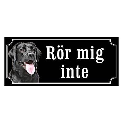 Labrador svart gammaldags stil emaljskylt hund