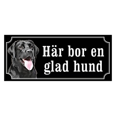 Labrador svart gammaldags stil emaljskylt hund
