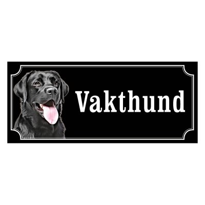 Labrador svart gammaldags stil emaljskylt hund