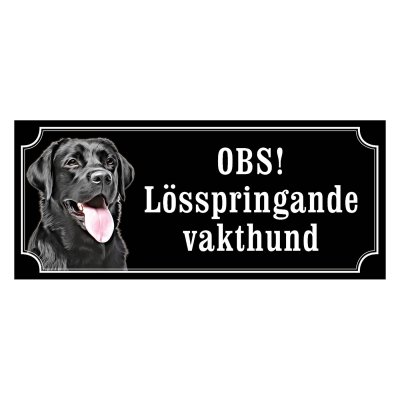 Labrador svart gammaldags stil emaljskylt hund