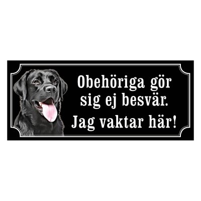 Labrador svart gammaldags stil emaljskylt hund