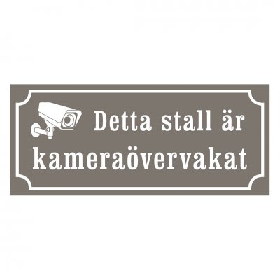 Skylt kameraövervakning stall