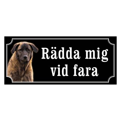 Cao da serra brunröd gammaldags stil emaljskylt hund