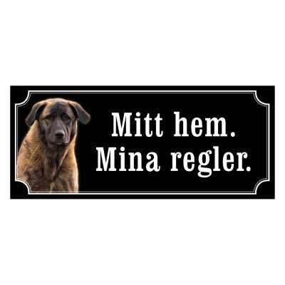 Cao da serra brunröd gammaldags stil emaljskylt hund