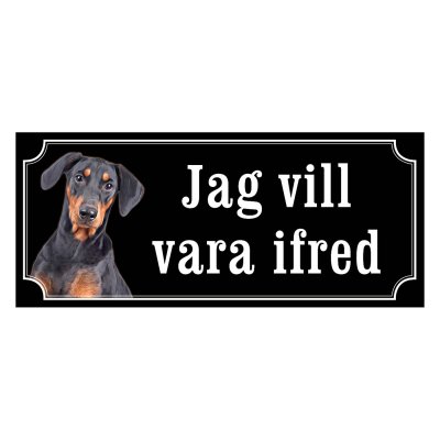 Dobermann gammaldags stil emaljskylt hund