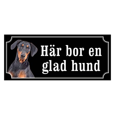 Dobermann gammaldags stil emaljskylt hund