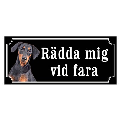 Dobermann gammaldags stil emaljskylt hund