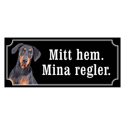 Dobermann gammaldags stil emaljskylt hund