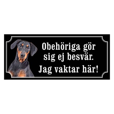 Dobermann gammaldags stil emaljskylt hund