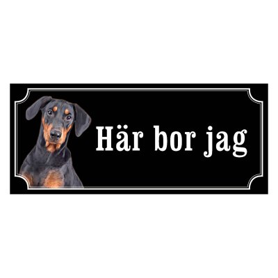 Dobermann gammaldags stil emaljskylt hund