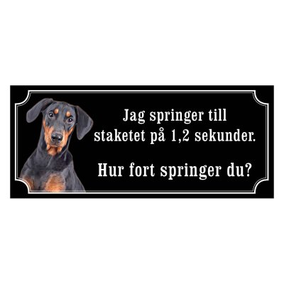 Dobermann gammaldags stil emaljskylt hund