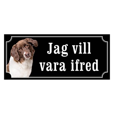 Holländsk fågelhund gammaldags stil emaljskylt hund
