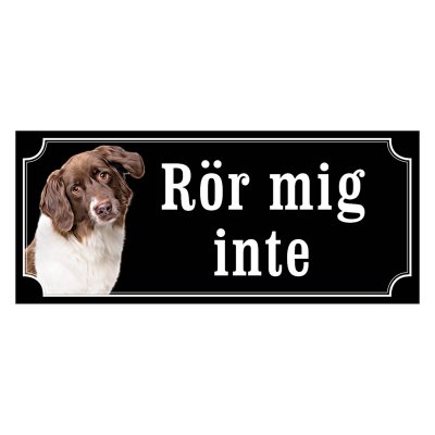 Holländsk fågelhund gammaldags stil emaljskylt hund
