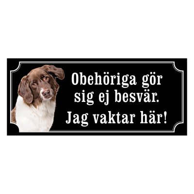Holländsk fågelhund gammaldags stil emaljskylt hund