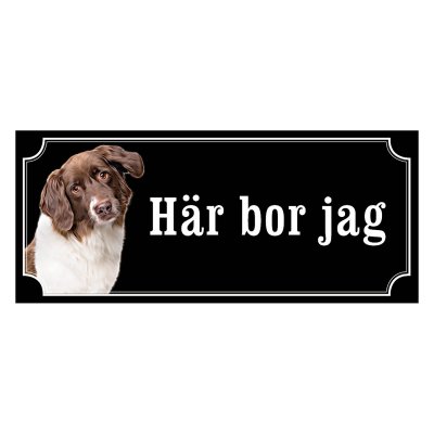 Holländsk fågelhund gammaldags stil emaljskylt hund
