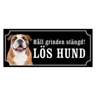 Engelsk bulldog gammaldags stil emaljskylt hund