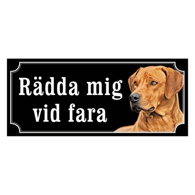 Rhodesian ridgeback gammaldags stil emaljskylt hund