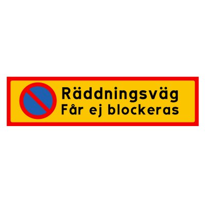 räddningsväg skylt räddningsväg får ej blockeras