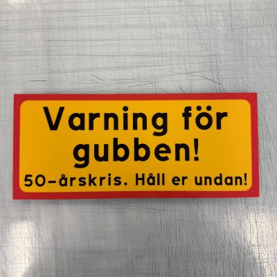Fynd - Varning för gubben, reflekterande