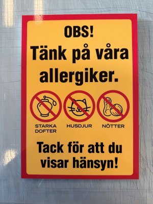 Fynd - OBS, Tänk på våra Allergiker