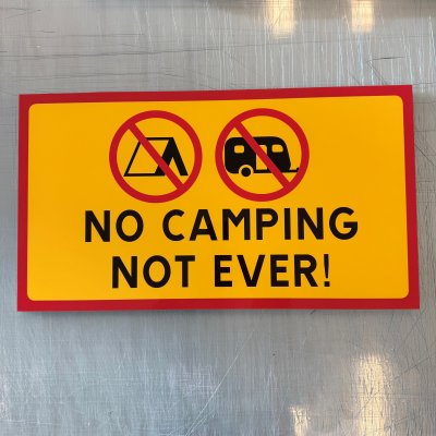 Fynd - no camping, not ever