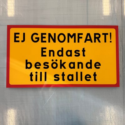 Fynd - Ej genomfart, endast besökande till stallet