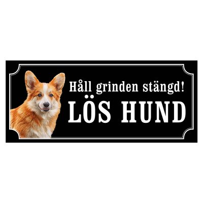 skylt klistermärke dekal welsh corgi varning för hunden gammaldags skylt fina hundskyltar hundskylt grind lös hund