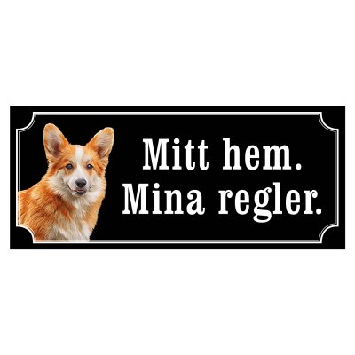 skylt klistermärke dekal welsh corgi varning för hunden gammaldags skylt fina hundskyltar hundskylt mitt hem mina regler