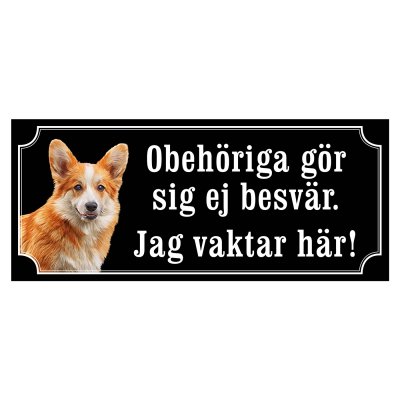 skylt klistermärke dekal welsh corgi varning för hunden gammaldags skylt fina hundskyltar hundskylt obehöriga