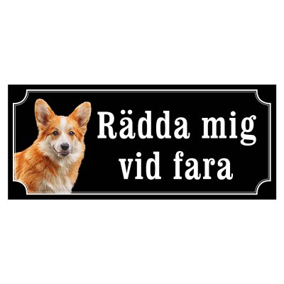 skylt klistermärke dekal welsh corgi varning för hunden gammaldags skylt fina hundskyltar hundskylt rädda mig vid fara
